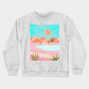Desert Oasis Landscape Crewneck Sweatshirt